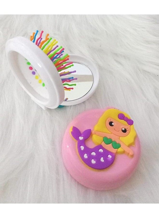 Tera13 Tera 13 Mermaid Comb For Girls Kids Hair Brush For Kids Mirror For Make Up Small Girls Kids Return Gifts (4 Piece)  - Image 4