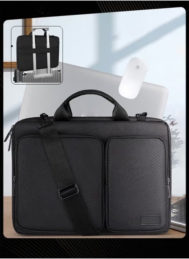 360°Protective Tablet Case Shoulder Bag Large Capacity Carrying Pouch Sleeve Case with Front Pocket Waterproof Vertical Laptop Bag Fit 14.1 inch for Men Women Work School Travel  - Image 1