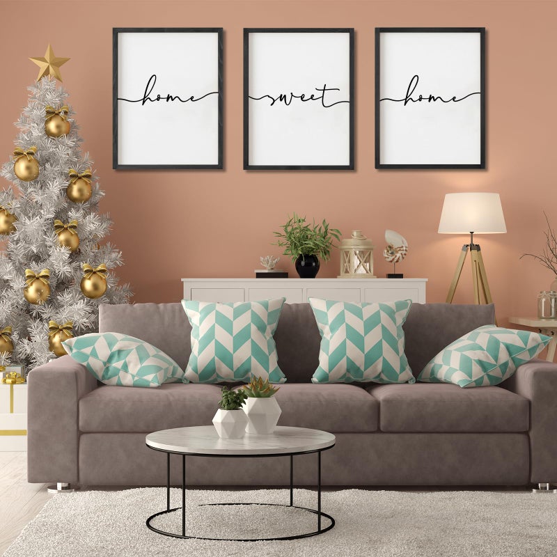 Heiple Set of 3 Framed Farmhouse Home Sweet Home Sign Above Bed Wall Decor for Bedroom Decor Wall Art Wood Signs - Image 3