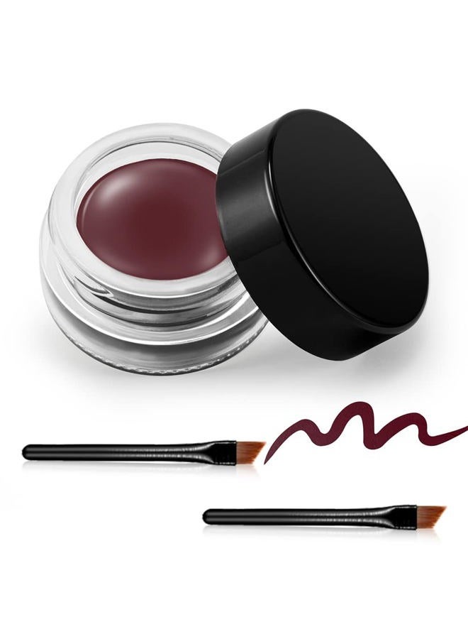 Erinde Waterproof Gel Eyeliner, Long Lasting Cream Eyeliner Gel Pot, High-Intensity Pigments Smudge-Proof Eye Liner Makeup, Water-Resistant Eyeliner with 2PCS Brushes 07# Dry Rose  - Image 1