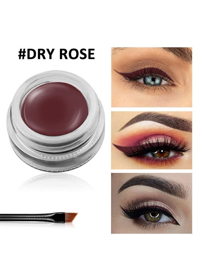 Erinde Waterproof Gel Eyeliner, Long Lasting Cream Eyeliner Gel Pot, High-Intensity Pigments Smudge-Proof Eye Liner Makeup, Water-Resistant Eyeliner with 2PCS Brushes 07# Dry Rose  - Image 2