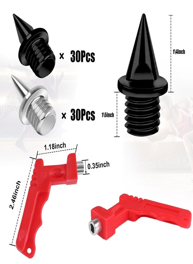 JULMELON 1/4 Inch Carbon Steel Track Spikes, 60PCS Lighter Weight With Spike Wrench for Track Shoes Field Sprinting Cross Country Short Running Replacement - Image 3