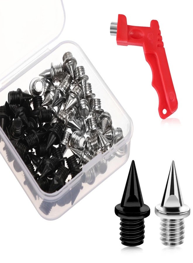 JULMELON 1/4 Inch Carbon Steel Track Spikes, 60PCS Lighter Weight With Spike Wrench for Track Shoes Field Sprinting Cross Country Short Running Replacement - Image 1