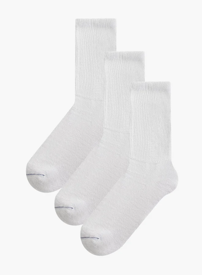 Le Confort Textured Non Terry Crew Length Socks - Set of 3