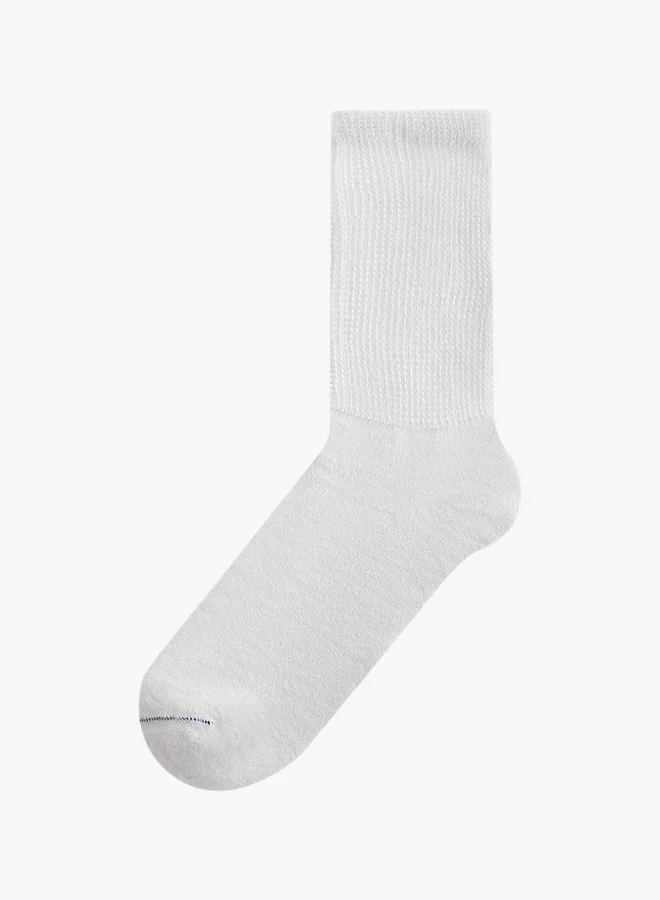 Le Confort Textured Non Terry Crew Length Socks - Set of 3