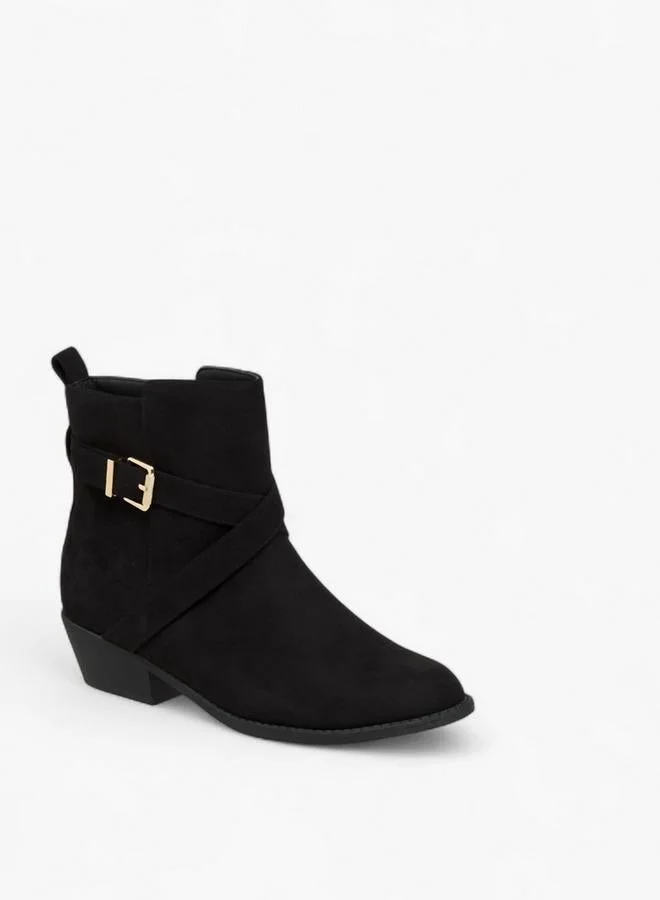 Solid Ankle Boots with Zip Closure