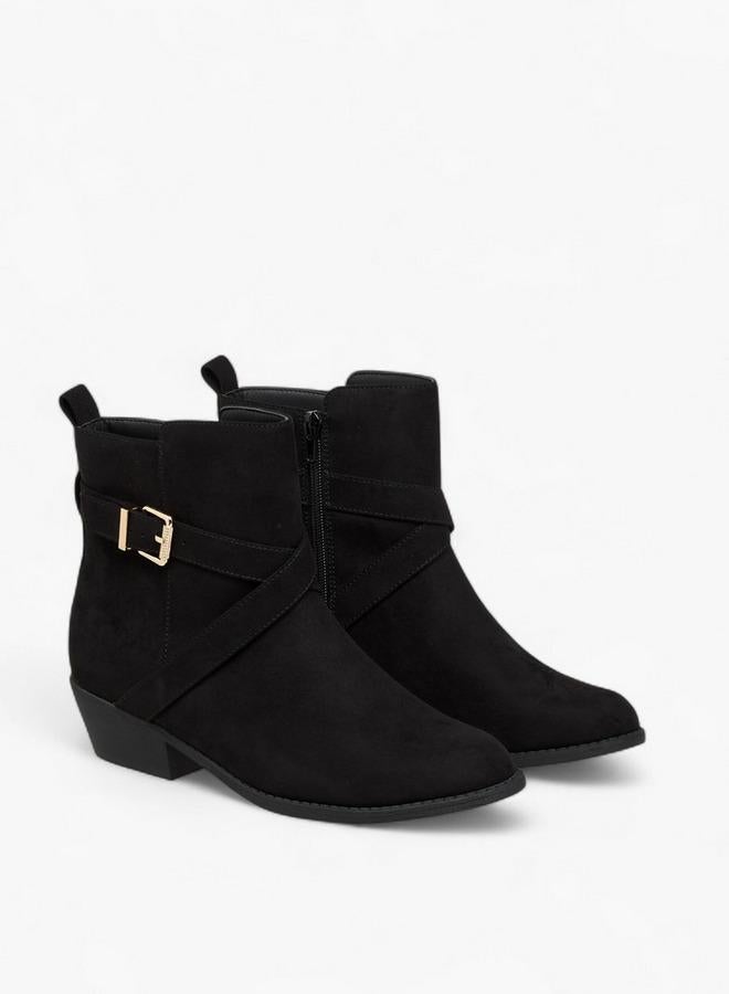 Flora Bella By Shoexpress Solid Ankle Boots with Zip Closure - Image 2