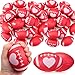 MiniInflat 24 Pcs Valentines Day Football Stress Balls 343 Football Squeeze Foam Balls Football Stress Relief Toys for Valentines Day Sport Party Game FavorsRed - Image 2