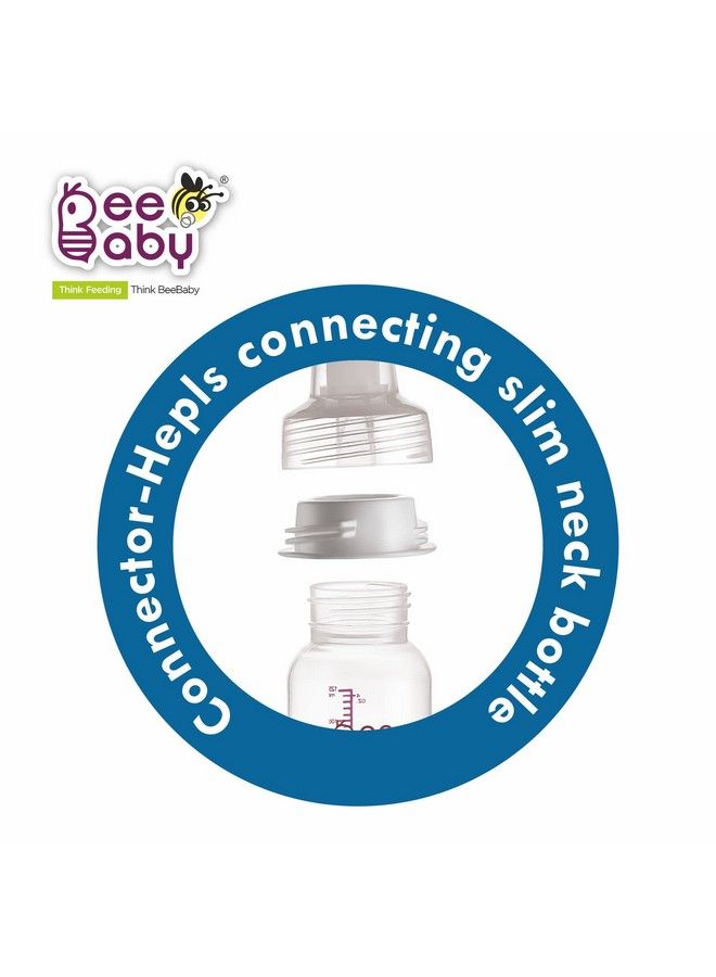 Beebaby Comfort Fit 2 In 1 Manual Breast Pump 3 Level Suction Adjustment Connector For Connecting Slim Neck Bottles. 100% Bpa Free White (Bb W 009) - Image 3