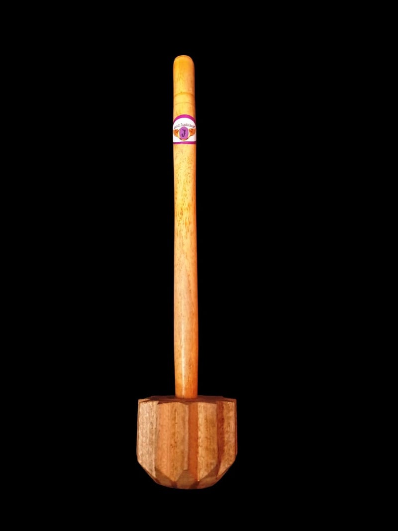 Jayam Traditional Wooden Hand Multi Purpose Masher Dal Lassi Presser DAL Masher - Image 2