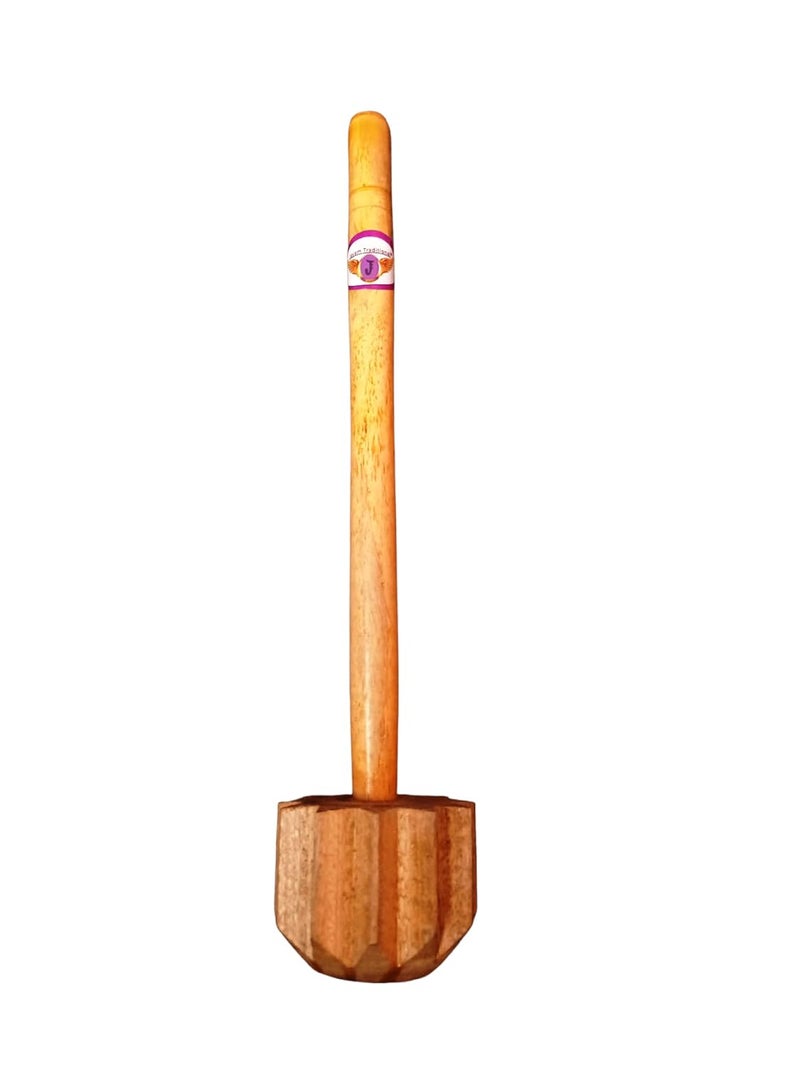 Jayam Traditional Wooden Hand Multi Purpose Masher Dal Lassi Presser DAL Masher - Image 1