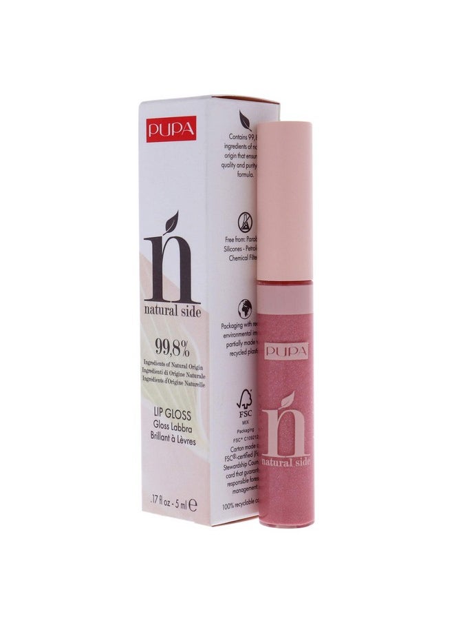 PUPA - Milano Natural Side Lip Gloss High Shine And Color Payoff Nourishing Formula Made With Natural Ingredients Enriched With Oils To Moisturize The Lips 003 Sweet Candy 0.17 Oz - Image 1