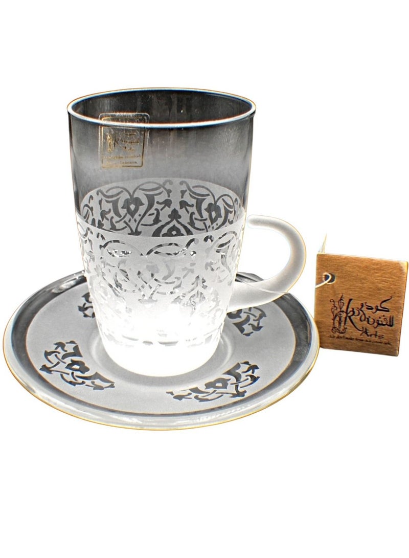 KuduArts Tea cups with saucer glass set 6 pieces - Image 2