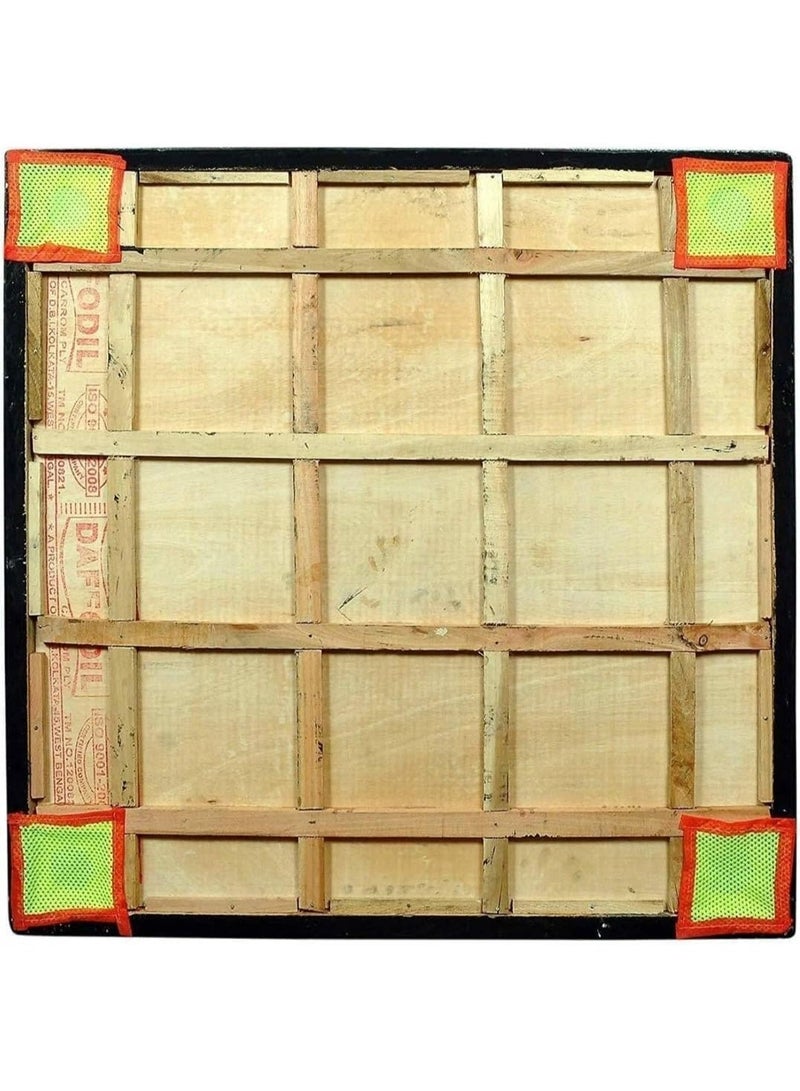 SNAPTRON Shiny Gloss Finish Full Carrom Board for Professionals and Clubs with Coins Striker and Boric Powder, 3 SIZES (32" x 32") - Image 4