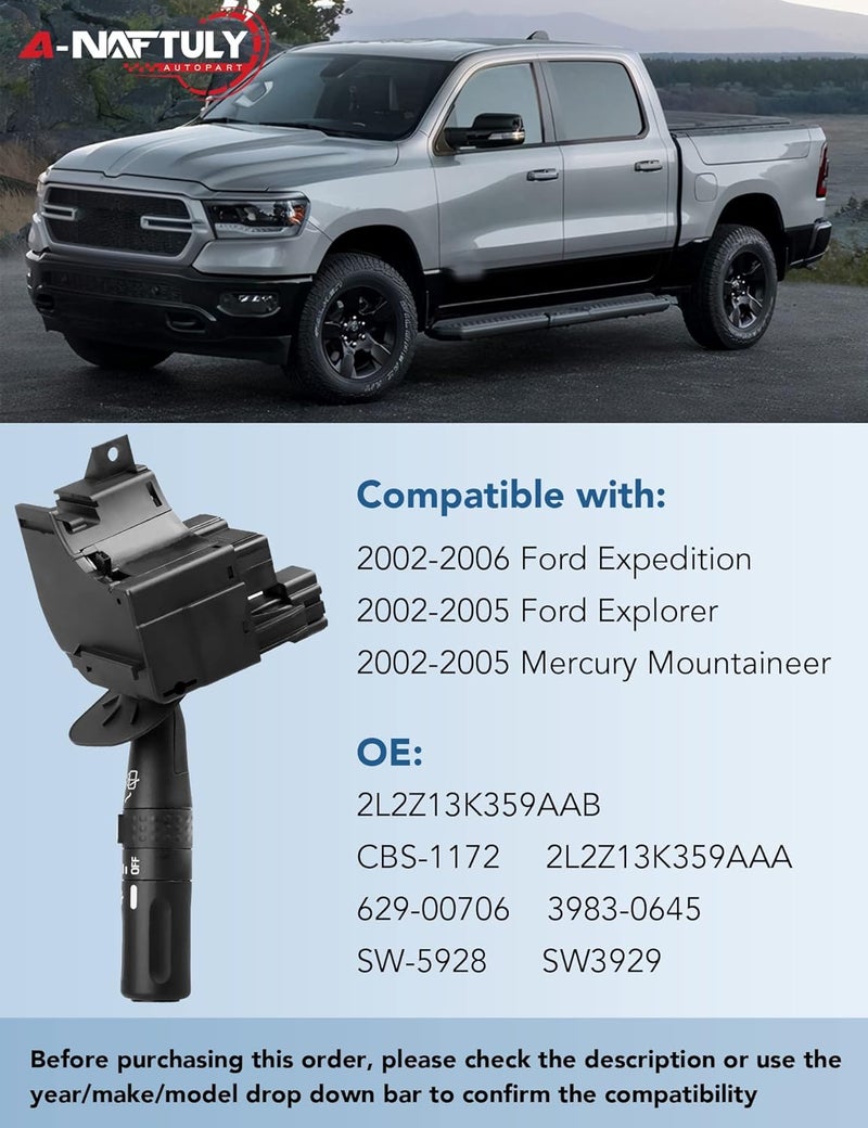 A-NAFTULY Turn Signal Lever Switch Replacement for 2002-2005 Ford Explorer, Expedition, Mercury Mountaineer - Image 2