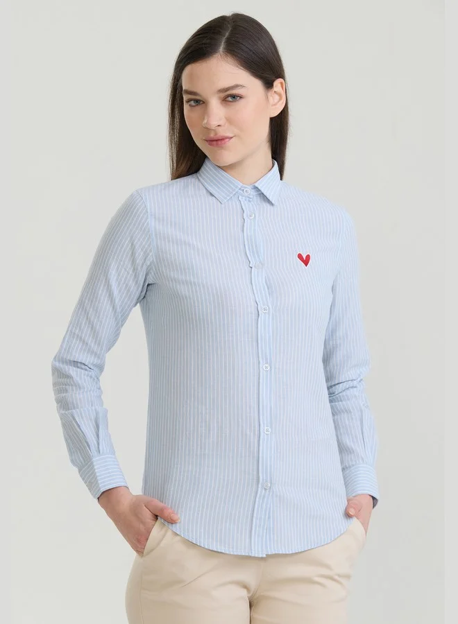 Women's Cotton Linen Blend Long Sleeve Blouse Shirt