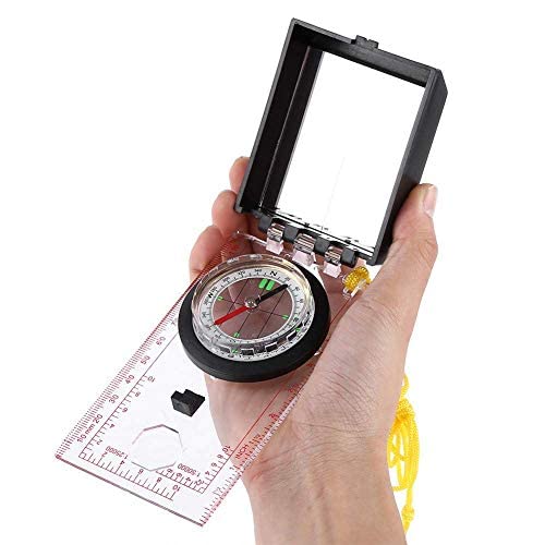 VENEKETY Map Ruler Mirror Scale Navigation Compass Scouts Survival Outdoor Camping Kits - Image 1