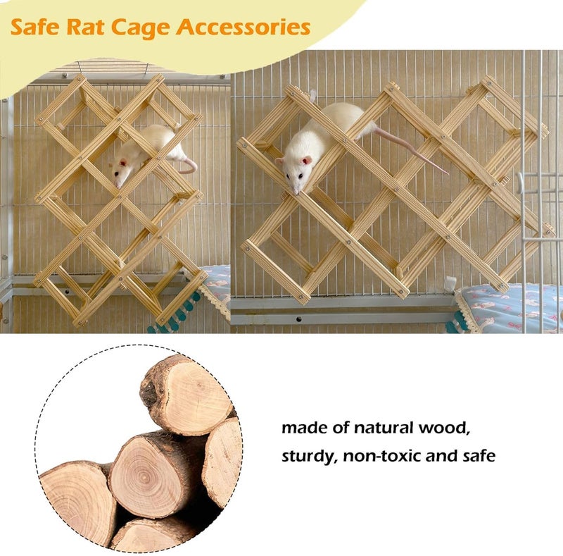 Jevnd Wooden Rat Climbing Toys, Natural Pet Rat Cage Accessories Climbing Ladder, Fancy Rats Enrichment Toy Activities, Hanging Rodent Toys for Pet Rats in Cage Playing Chewing (L, 1pc) - Image 3