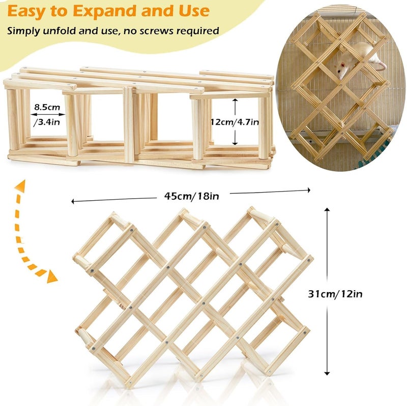 Jevnd Wooden Rat Climbing Toys, Natural Pet Rat Cage Accessories Climbing Ladder, Fancy Rats Enrichment Toy Activities, Hanging Rodent Toys for Pet Rats in Cage Playing Chewing (L, 1pc) - Image 2