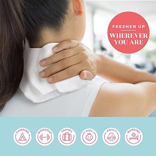PIPA MINT Body Wipes XL Shower Wipes Body Wipe for Adults Bathing Traveling Camping Gym Car Elderly Bedridden Disposable Washcloths for Adults No Rinse 1 Box Aloe 20 Pack 200 ct - Image 5