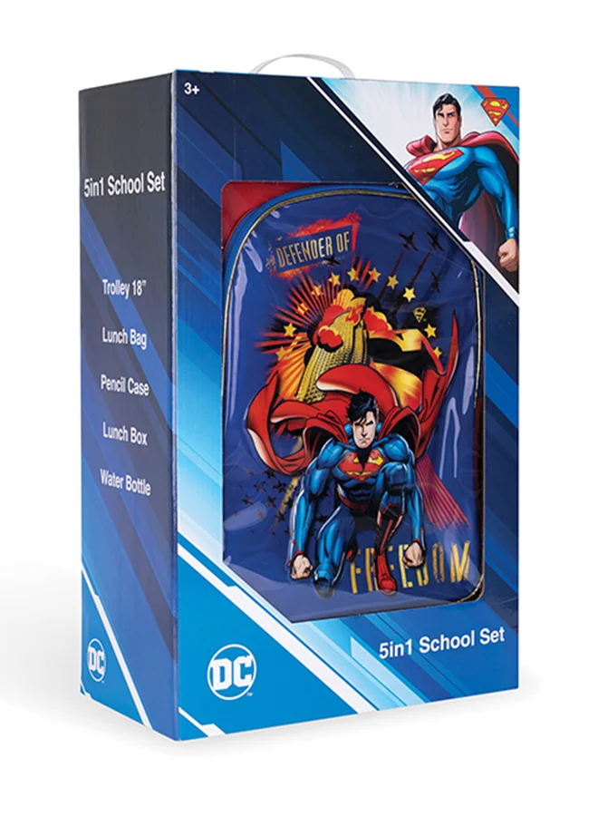 ترو كير 5 In 1 Warner Bros Superman Defender Of Freedom Trolley Box Set, 18 inches