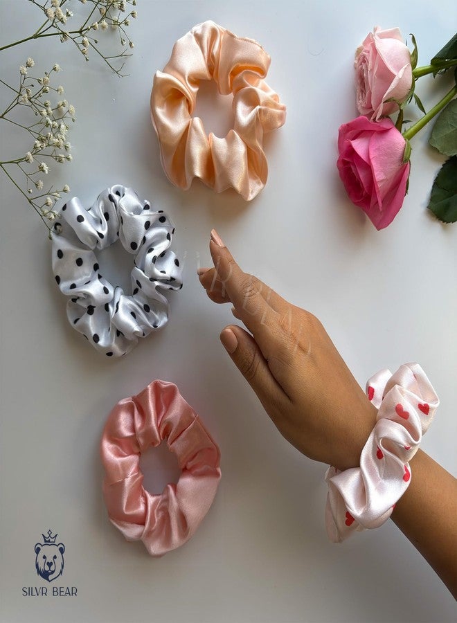 Silvr Bear Luxury Satin Scrunchies for Women ponytail holders, hair ties - 8 pack - Designer edition - Image 3
