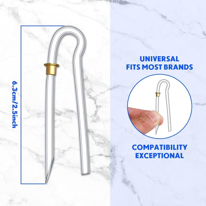 Nuanchu 12 Pcs Hearing Aid Tubes Preformed BTE Earmold Tubing 35 x 2 mm Hearing Aid Replacement Tube with Gold Lock Amplifiers Ear Tubes - Image 2