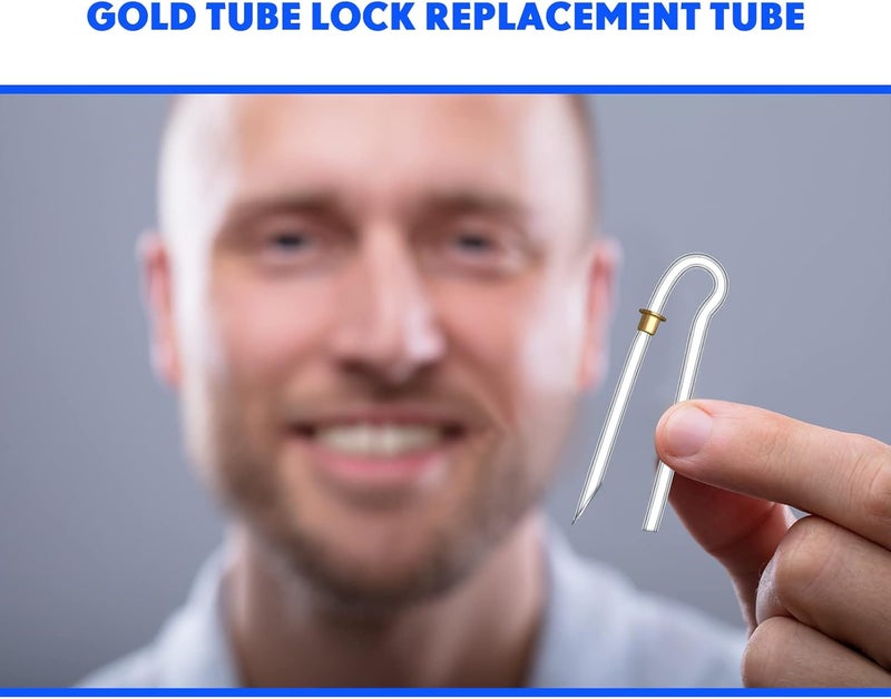 Nuanchu 12 Pcs Hearing Aid Tubes Preformed BTE Earmold Tubing 35 x 2 mm Hearing Aid Replacement Tube with Gold Lock Amplifiers Ear Tubes - Image 4