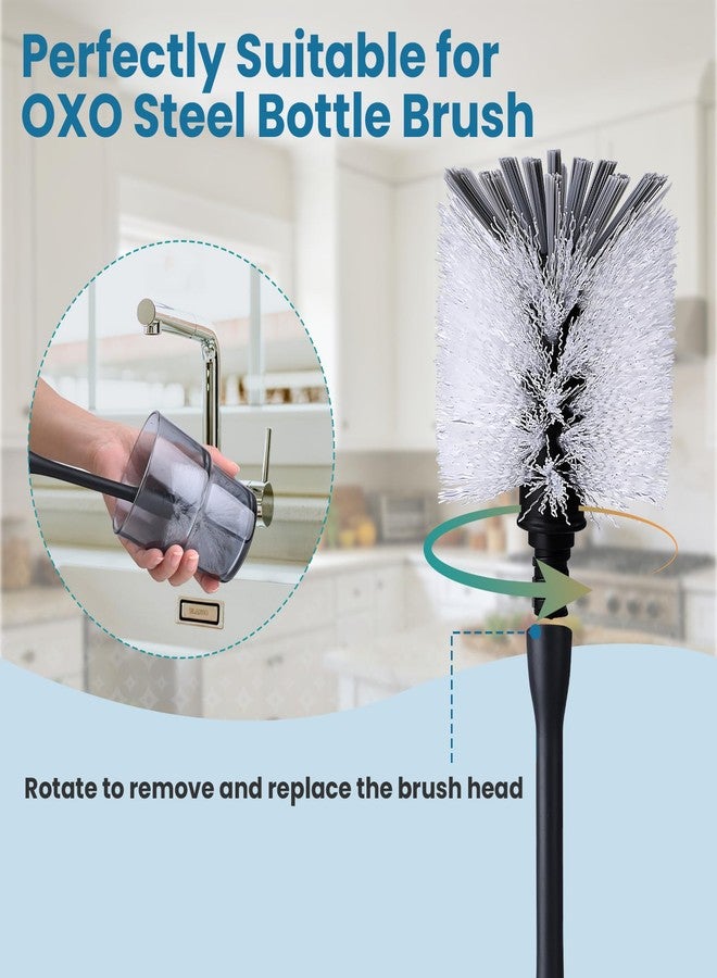 RIMAY Steel Bottle Brush Refills for OXO Stainless Steel Bottle Brush Only, 4 Pack Bottle Brush Replacement Head for Clean Water Bottle, Baby Bottle, Glasswares, Mugs - Image 2