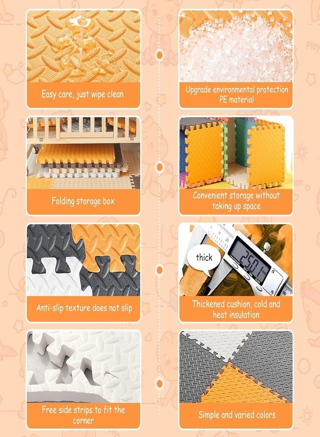 SIGNATRON Puzzle Flooring || Kids Interlocking Play mat || Shop Floor Mat || Kitchen Floor Mat || Pet Mat ||12 MM Thick (6, Grey - Orange - White, 60 * 60 * 1.2 cm) - Image 5