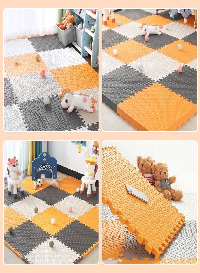 SIGNATRON Puzzle Flooring || Kids Interlocking Play mat || Shop Floor Mat || Kitchen Floor Mat || Pet Mat ||12 MM Thick (6, Grey - Orange - White, 60 * 60 * 1.2 cm) - Image 4
