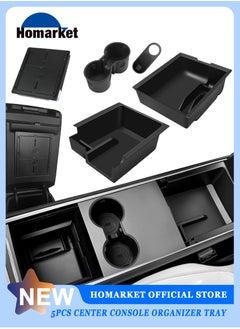 HomarKet Tesla Model 3 & Y 5-Piece Console Organizer Set – Tesla Model 3 & Model Y Interior Accessories  for 2021- 2023  - Image 1