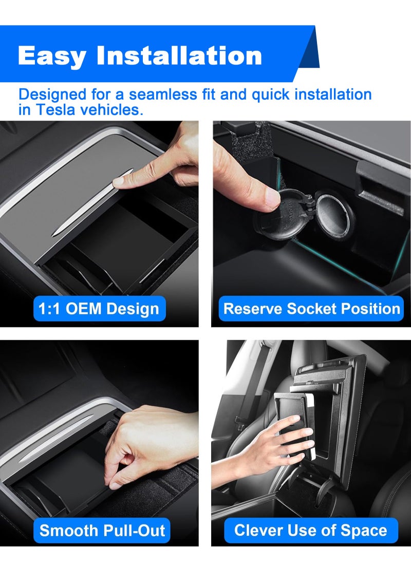 هومار كيت Tesla Model 3 & Y 5 Piece Console Organizer Set -Tesla Model 3 & Model Y Interior Accessories for 2021-2023.  - Image 3