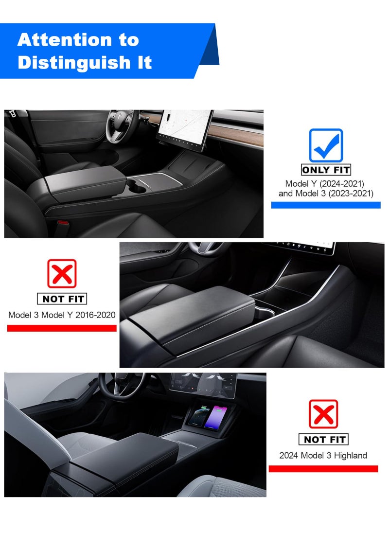 هومار كيت Tesla Model 3 & Y 5 Piece Console Organizer Set -Tesla Model 3 & Model Y Interior Accessories for 2021-2023.  - Image 5