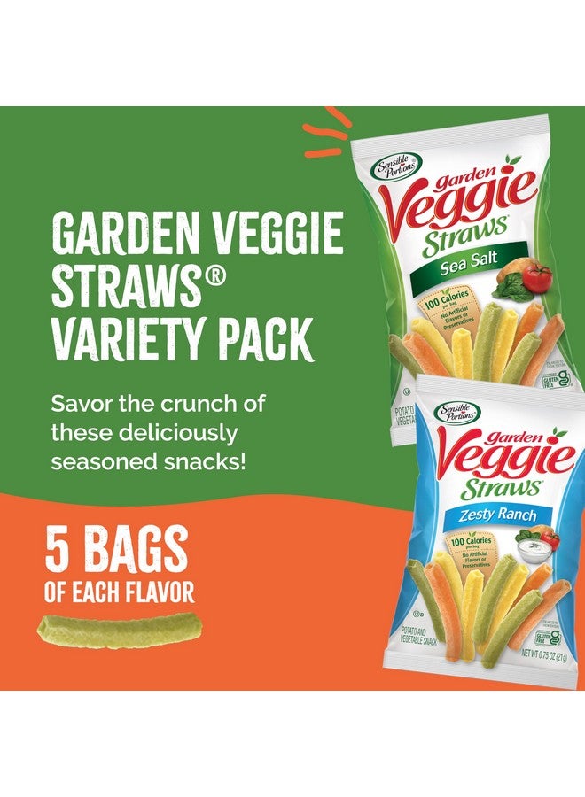 Sensible Portions Sensible Portions Veggie Straws Multi-Pack, Sea Salt and Zesty Ranch Flavor, Gluten-Free Chips, Individual Snacks, 0.75 Ounce Bag, 10-Pack  - Image 2