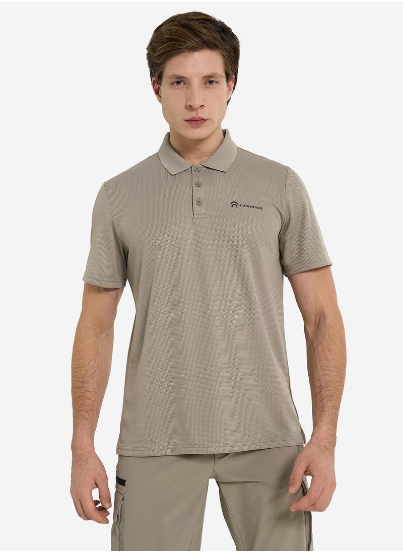 Outventure - Men's Polo Shirt Beige EU 44-46, Outventure, Moisture-Wicking Fabric, Quick-Drying, Durable and Comfortable for Active Adventures - Image 1