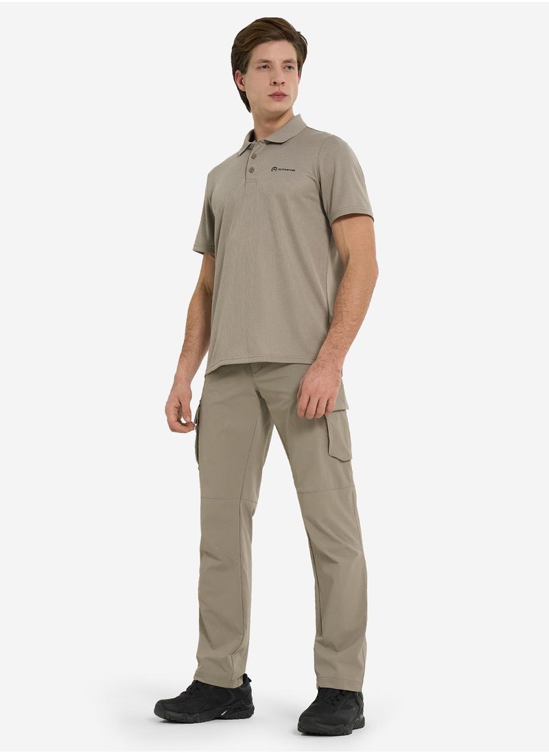 Outventure - Men's Polo Shirt Beige EU 44-46, Outventure, Moisture-Wicking Fabric, Quick-Drying, Durable and Comfortable for Active Adventures - Image 1