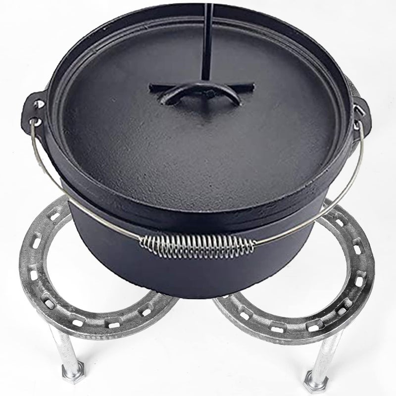 Nbguigdstr Dutch Oven Stand Made Of Steel Horseshoes-Camp Dutch Oven Tripod-Cast Iron Dutch Oven Tool-Dutch Oven Holder-Outdoor Cooking Rack(10.2""X 10.2"") - Image 5