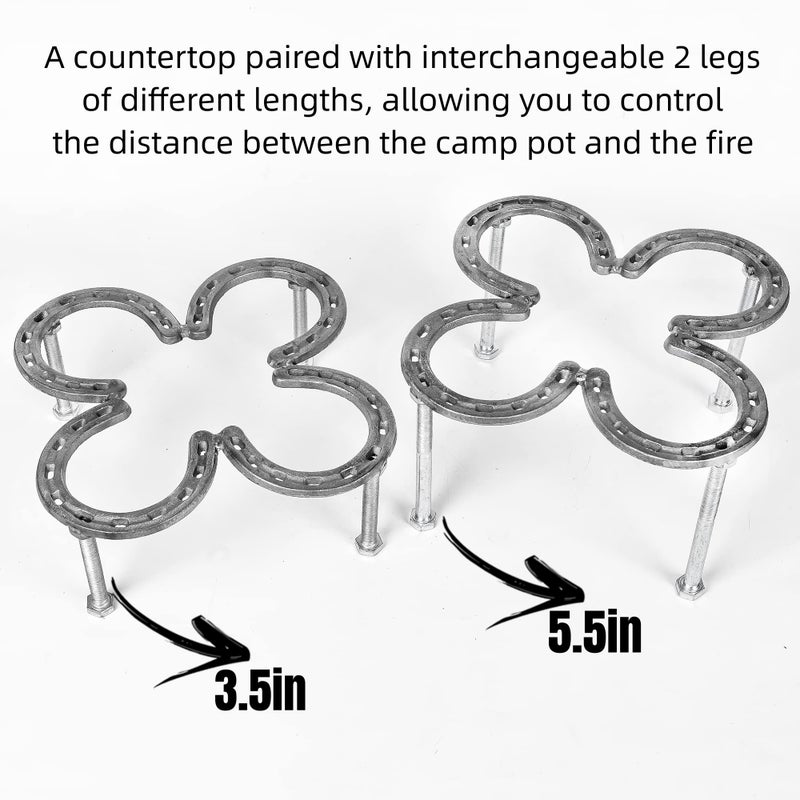 Nbguigdstr Dutch Oven Stand Made Of Steel Horseshoes-Camp Dutch Oven Tripod-Cast Iron Dutch Oven Tool-Dutch Oven Holder-Outdoor Cooking Rack(10.2""X 10.2"") - Image 3