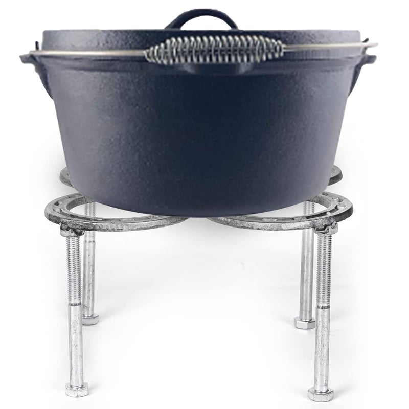 Nbguigdstr Dutch Oven Stand Made Of Steel Horseshoes-Camp Dutch Oven Tripod-Cast Iron Dutch Oven Tool-Dutch Oven Holder-Outdoor Cooking Rack(10.2""X 10.2"") - Image 4