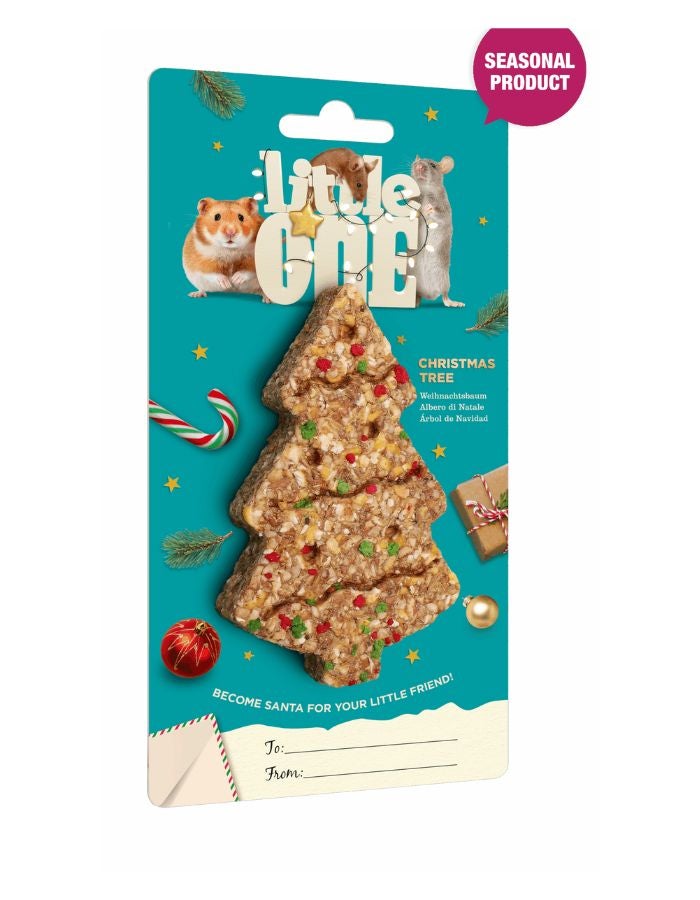 الصغير لعبة شجرة عيد الميلاد الصغيرة للهامستر والجرذان والفئران والجرذان الصغيرة 45 غرام - مضغ ووجبة خفيفة احتفالية