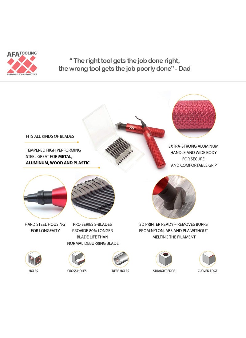 AFA Tooling Approved for Automotive AFA Tooling - Deburring Tool & 2 Countersink Hand Reamers with 10 Blades - Works on Metal, Resin, PVC Pipes, Copper, Plastic and 3D Printed Edges - Plumbing & 3D Printing Burr Removal Reamer Tool  - Image 2