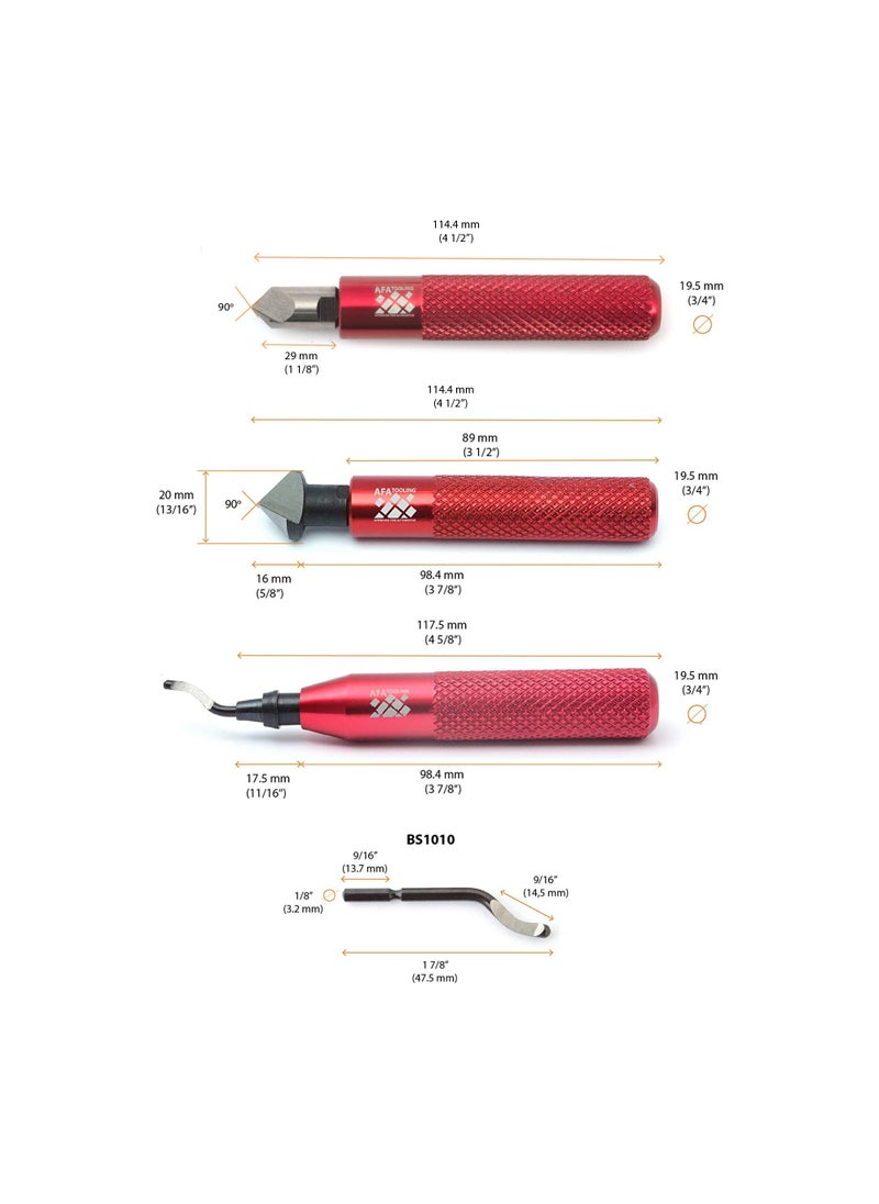 AFA Tooling Approved for Automotive AFA Tooling - Deburring Tool & 2 Countersink Hand Reamers with 10 Blades - Works on Metal, Resin, PVC Pipes, Copper, Plastic and 3D Printed Edges - Plumbing & 3D Printing Burr Removal Reamer Tool  - Image 5