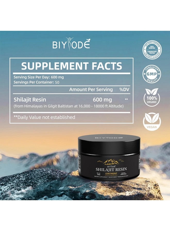 BIYODE راتنج شيلجيت النقي من بيود 600 ملغ | 50 حصة مع حمض الفولفيك و 85+ معدن نادر | مكمل طاقة نباتي، غير معدل وراثيًا للرجال والنساء | صيغة أيورفيدا القديمة - Image 2