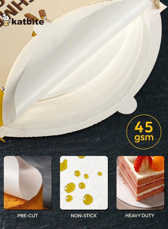 Katbite Heavy Duty Parchment Rounds 7 Inch 200 Pcs, 4"6"8"9"10"12" Parchment Paper Rounds Available, Uses for Cake Baking, Air Fryer Liners - Image 2