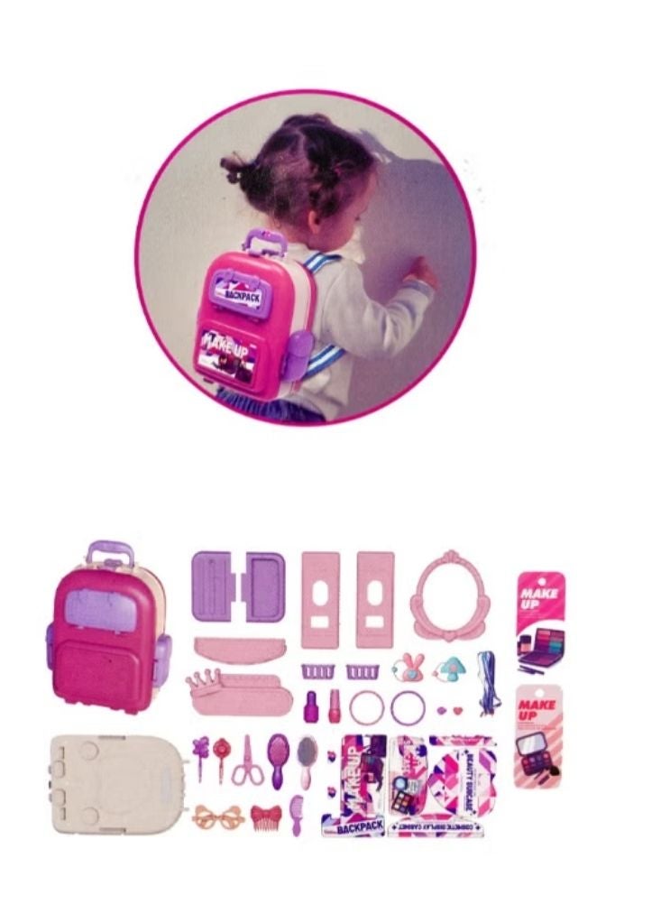 Makeup Kids Makeup Play Set – 3-in-1 Beauty Backpack with Mirror & Accessories - Image 4