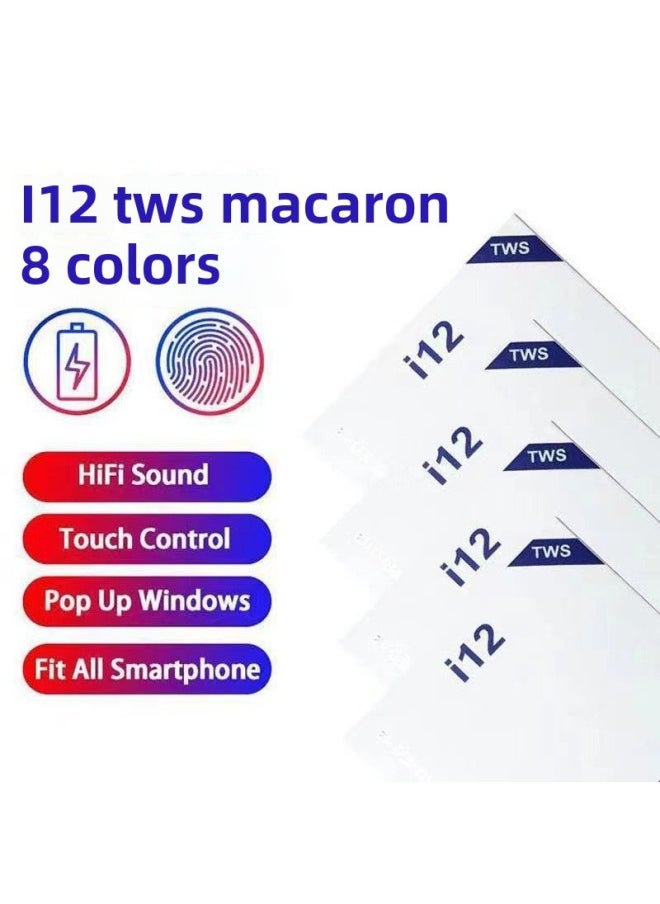 Generic HuaqIangbeI I12 Macaron 2nd GeneratIon In-ear WIreless Bluetooth Headset Frosted Colorful Sports Headset TWS Cross-border-Color:Macaron Black  - Image 2