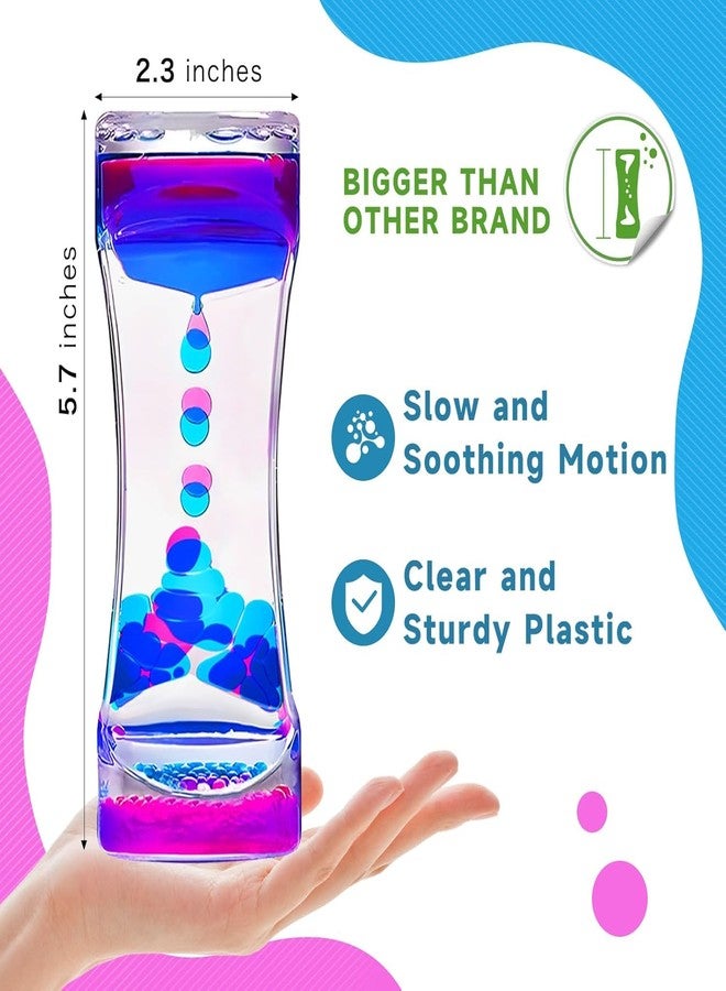 PiyuBind 2 Pack Liquid Motion Bubbler Timer - Sensory Calming Fidget Toy for Kids, Teens & Adults - ADHD Autism Anxiety Relief, Colorful Hourglass Desk Decor Stress Reliever, Visual Relaxing Toy - Image 2
