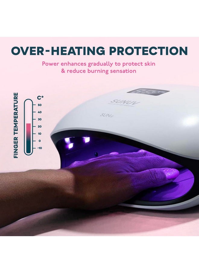 سنوف مصباح أظافر SUNUV SUN4 48 واط بالأشعة فوق البنفسجية LED، ضوء الأشعة فوق البنفسجية للأظافر، مصباح الأشعة فوق البنفسجية LED لأظافر الجل مع 4 إعدادات مؤقت، مجفف أظافر لطلاء الجل لصالونات التجميل المنزلية باللون الأسود  - Image 4