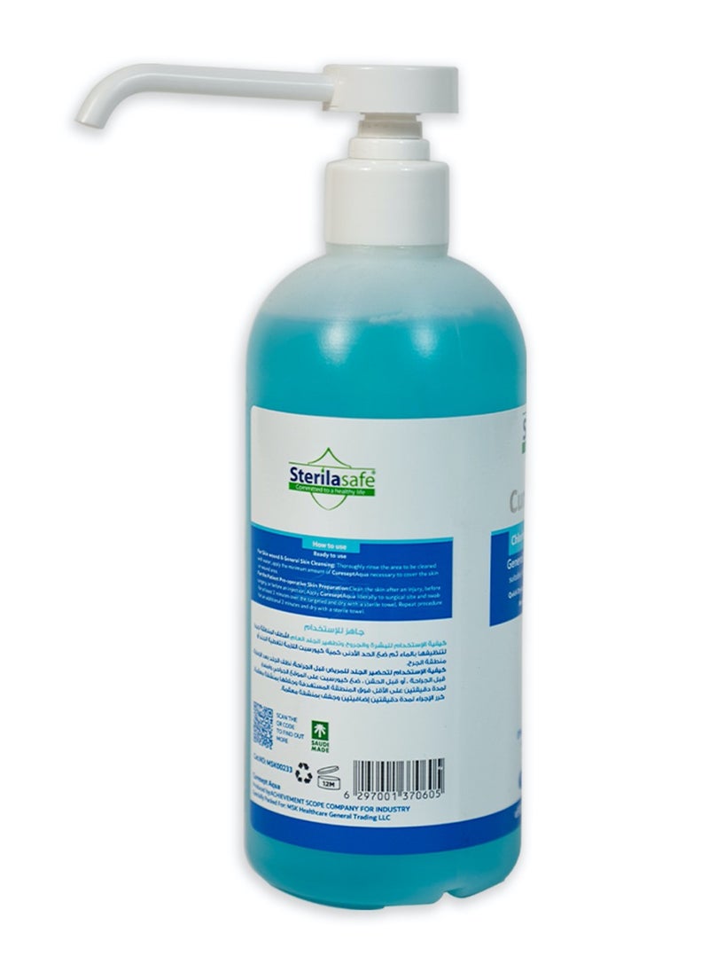 Sterilasafe Sterilasafe CureSept Aqua General Antiseptic, Antimicrobial Skin Cleanser, Surgical Solution, Chlorhexidine Gluconate 2%, Alcohol free, 500 ML  - Image 2